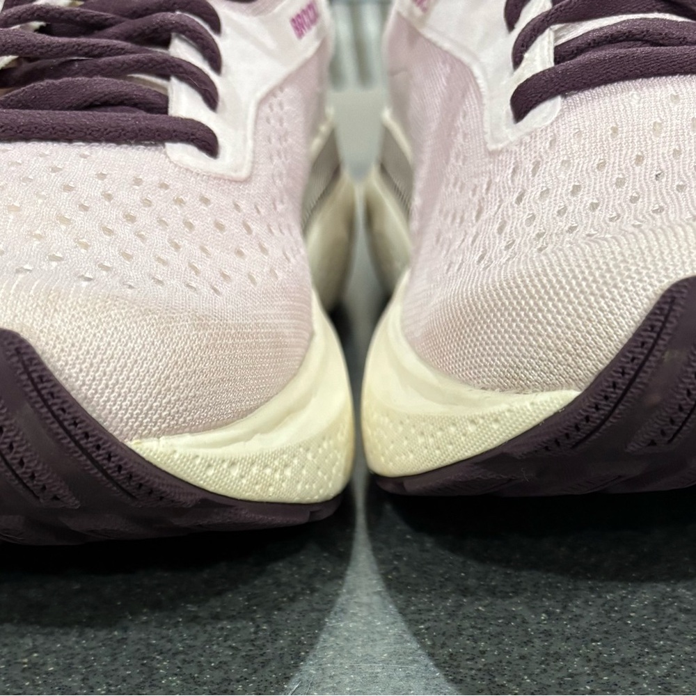 Brooks Women's Adrenaline 24 GTS Shoes - Light Pink and Dark Burgundy accent. - Picture 4 of 9